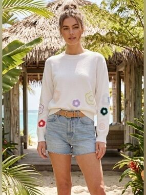 27 Miles Malibu “Willie” Intarsia Flower Sweater